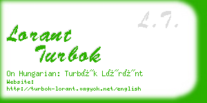 lorant turbok business card